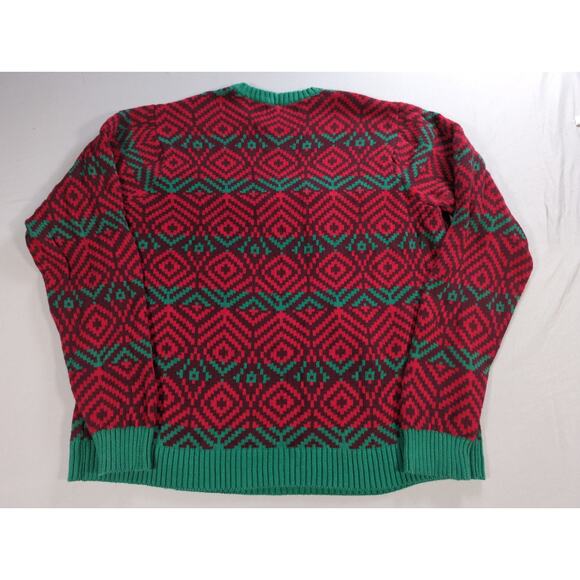 33Degrees Santa Beer Pocket Ugly Christmas Sweater Red Green Mens XL Funny - Picture 11 of 11